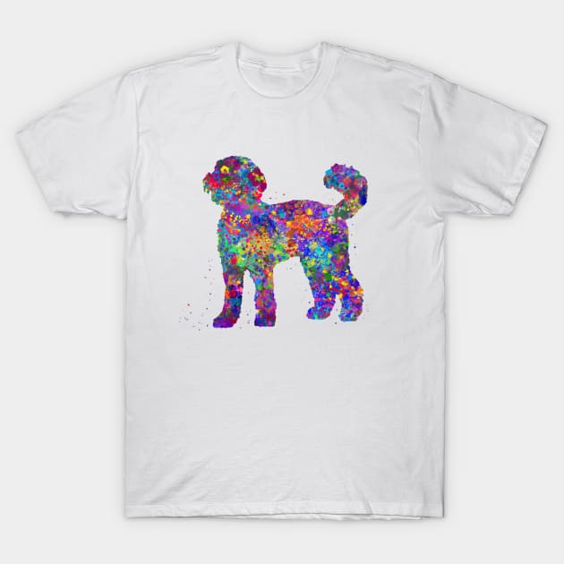 Labradoodle dog watercolor T-Shirt by Yahya Art